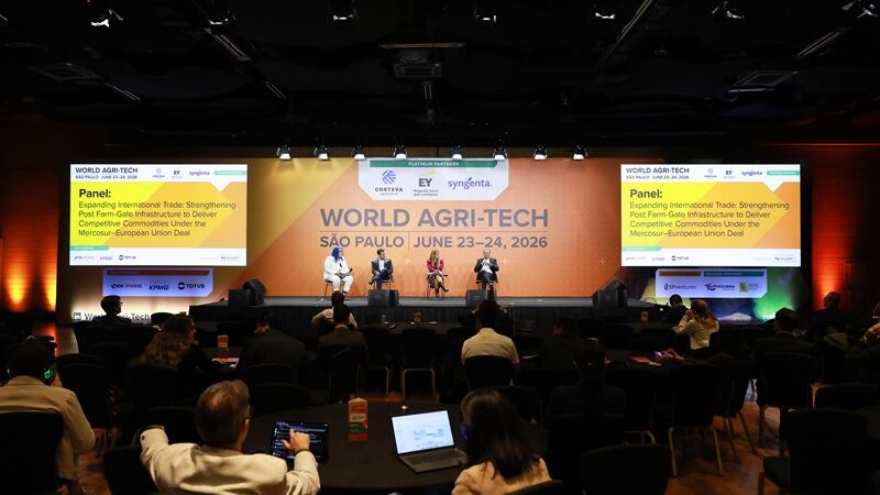 A panel at World Agri-Tech in São Paulo