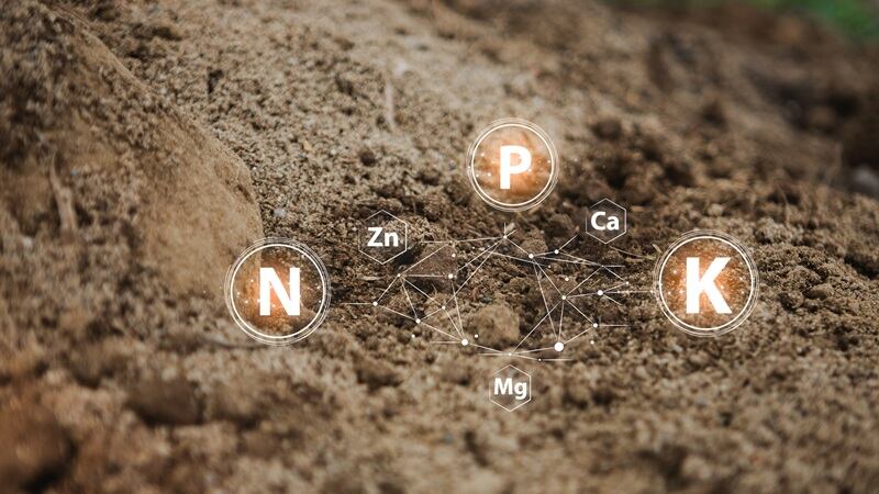 Soil with NPK text