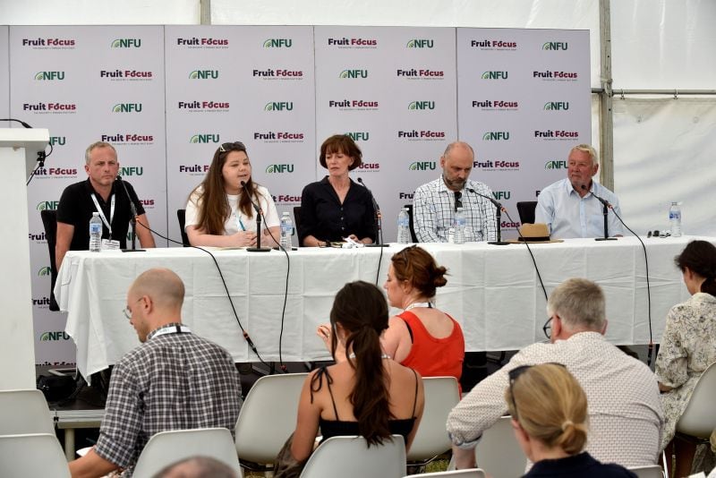 Left to right: John Walgate, chief executive of the British Growers Association; Christine McDowell, senior policy specialist at the NFU; Alison Capper, chair of British Apples & Pears; Simon Conway, chair of the British Tomato Growers Association and British Pepper & Cucumber Growers Association; Nick Marston, chair of British Berry Growers
