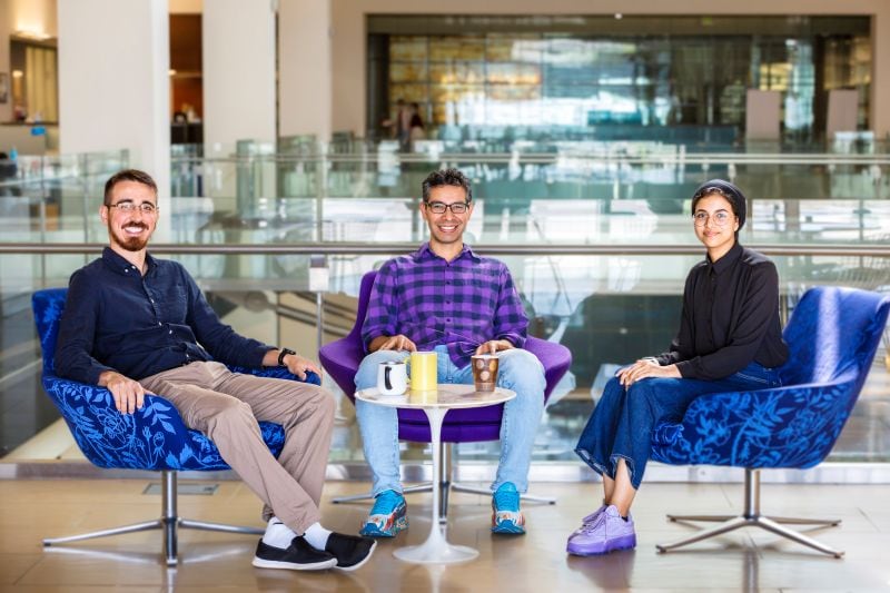 The Terraxy team (left to right): CEO and co-founder Dr. Adair Gallo; co-founder & chairman Prof. Himanshu Mishra; and general manager Eng. Batool Albar