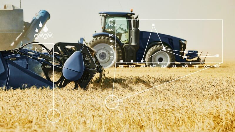 Tractors in a field
