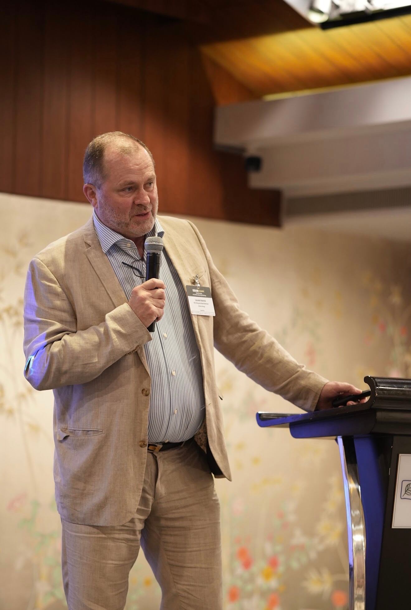 Laurent Martel, Invivo Ag CEO, speaking at Pacific Agriscience workshop in Singapore