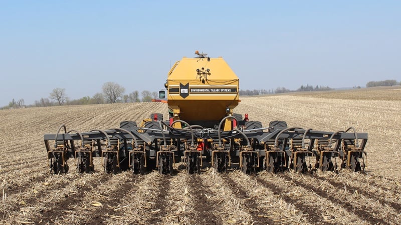 A strip-tillage implement